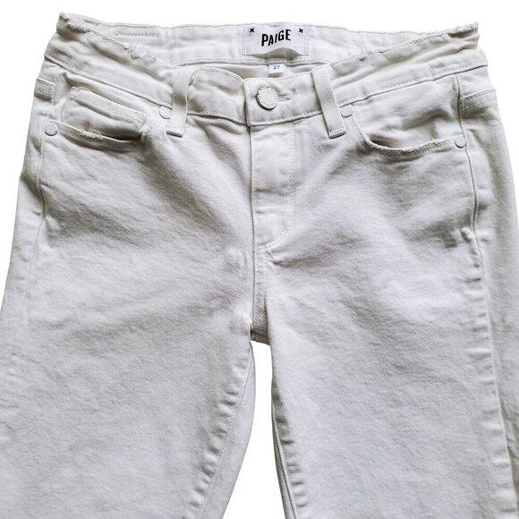 PAIGE Verdugo Ankle Skinny Jean Raw Hems Distressing Size 27 - Picture 6 of 16